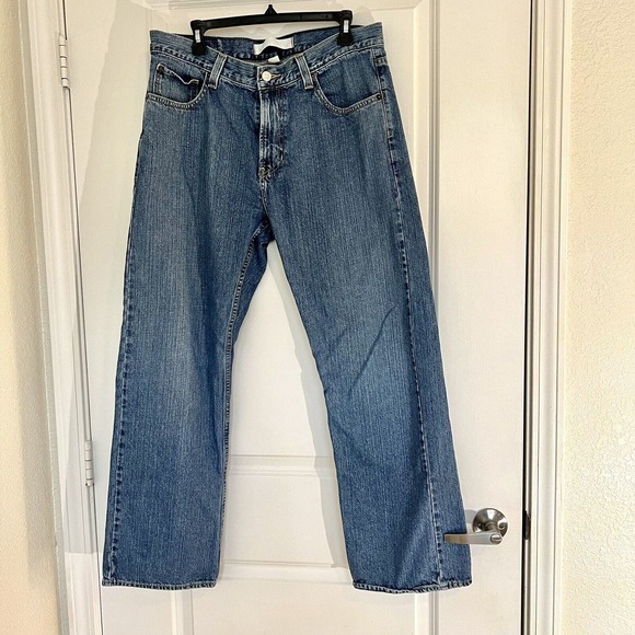 Hilfiger Brand Denim Jeans Blue Size 34x30 Straight Leg Relaxed Fit Wash Vintage - Picture 1 of 13